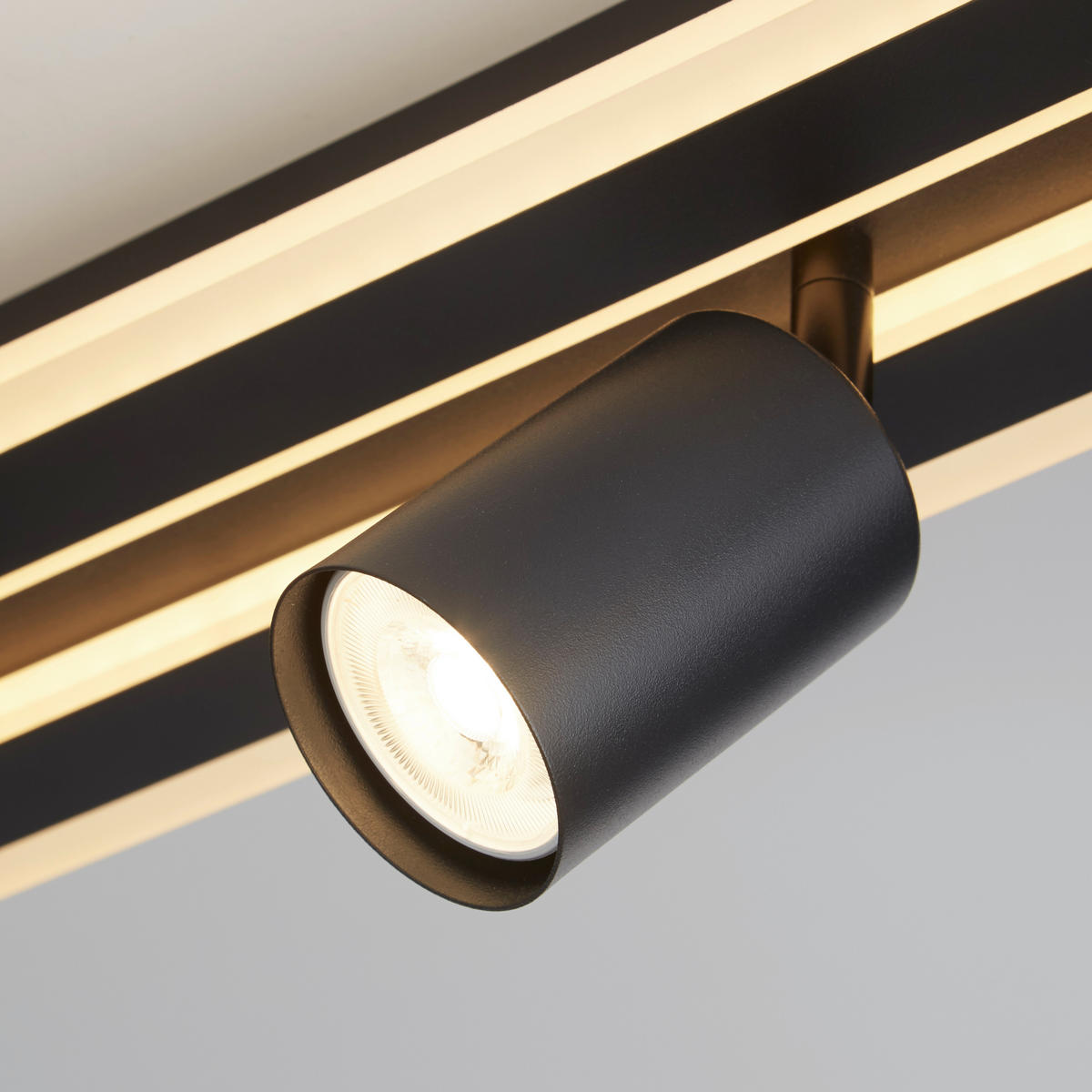 DECKENLEUCHTE 11/68 cm  - Schwarz, Design, Kunststoff/Metall (11/68cm)