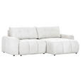 ECKSOFA in Flachgewebe Creme  - Creme/Schwarz, KONVENTIONELL, Kunststoff/Textil (256/157cm) - Carryhome