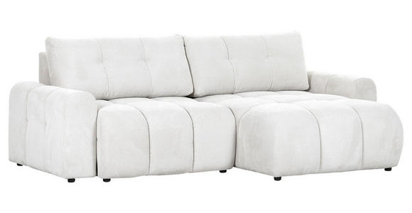 ECKSOFA in Flachgewebe Creme  - Creme/Schwarz, KONVENTIONELL, Kunststoff/Textil (256/157cm) - Carryhome