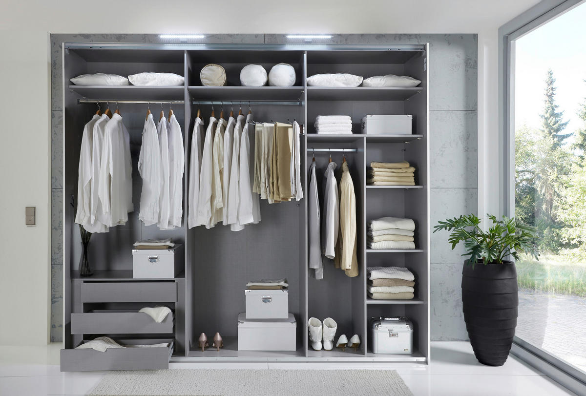SCHWEBETÜRENSCHRANK in Sahara  - Schwarz/Sahara, Konventionell, Glas/Holzwerkstoff (300/216/65cm) - Stylife