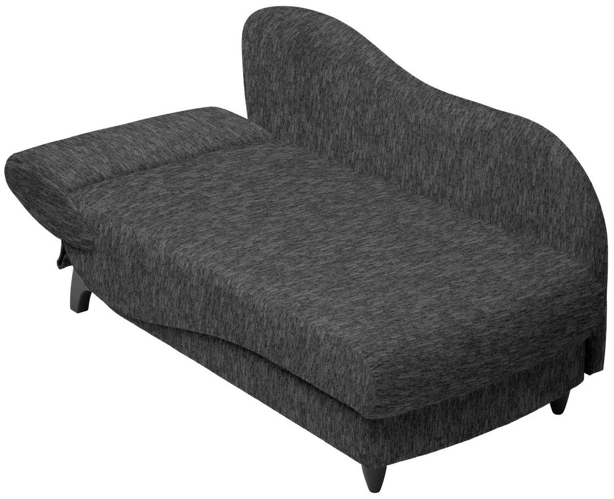 RÉCAMIERE in Webstoff Anthrazit  - Anthrazit/Schwarz, Modern, Holz/Textil (171-190/87/84cm) - Joka