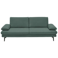 3-SITZER-SOFA in Echtleder Opal  - Opal/Schwarz, Design, Leder/Metall (222/86/104cm) - Dieter Knoll