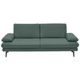 3-SITZER-SOFA  in Echtleder Opal   - Opal/Schwarz, Design, Leder/Metall (222/86/104cm) - Dieter Knoll