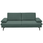 3-SITZER-SOFA  in Echtleder Opal   - Opal/Schwarz, Design, Leder/Metall (222/86/104cm) - Dieter Knoll
