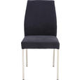 STUHL  in Stahl Chenille Metall, Textil  - Edelstahlfarben/Anthrazit, Design, Textil/Metall (47/97/61cm) - Moderano
