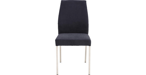 STUHL in Stahl Chenille Metall, Textil - Edelstahlfarben/Anthrazit, Design, Textil/Metall (47/97/61cm) - Moderano
