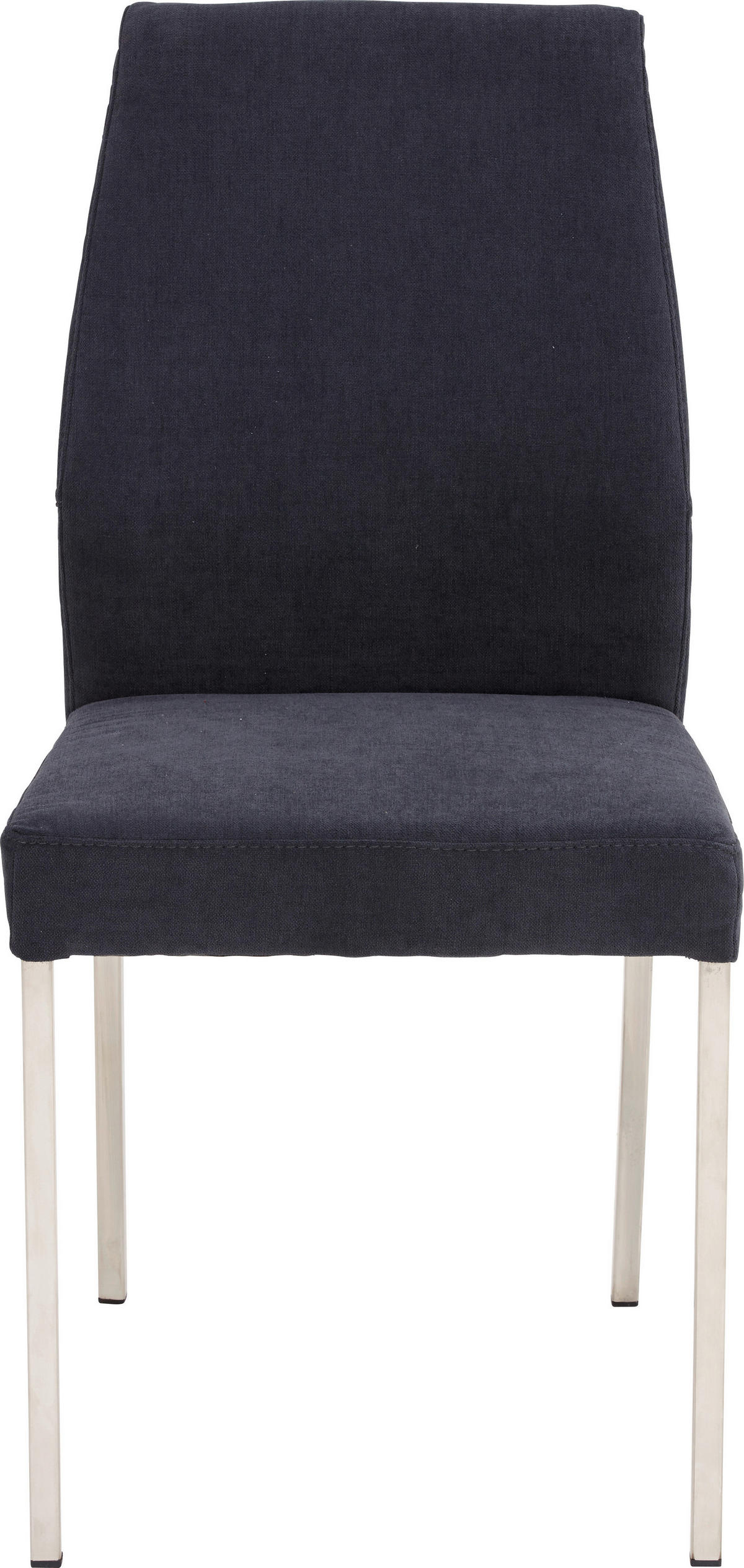 STUHL  in Stahl Chenille Metall, Textil  - Edelstahlfarben/Anthrazit, Design, Textil/Metall (47/97/61cm) - Moderano