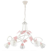 HÄNGLAMPA FÖR BARN 70/70/80 cm  - vit/pink, Basics, metall/glas (70/70/80cm)
