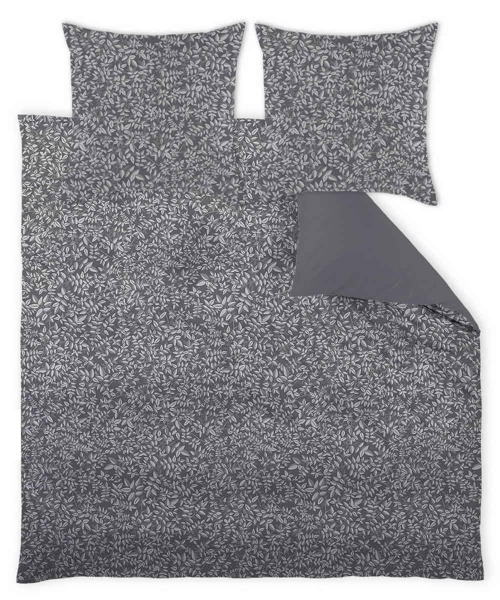 POSTELJINA SKAGEN 200/200 cm damast siva, crna, bela  - siva/bela, Osnovno, tekstil (200/200cm) - Curt Bauer