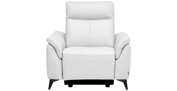 SESSEL in Echtleder Weiß - Schwarz/Weiß, Design, Leder/Metall (107/105/98cm) - Emilio Belluti