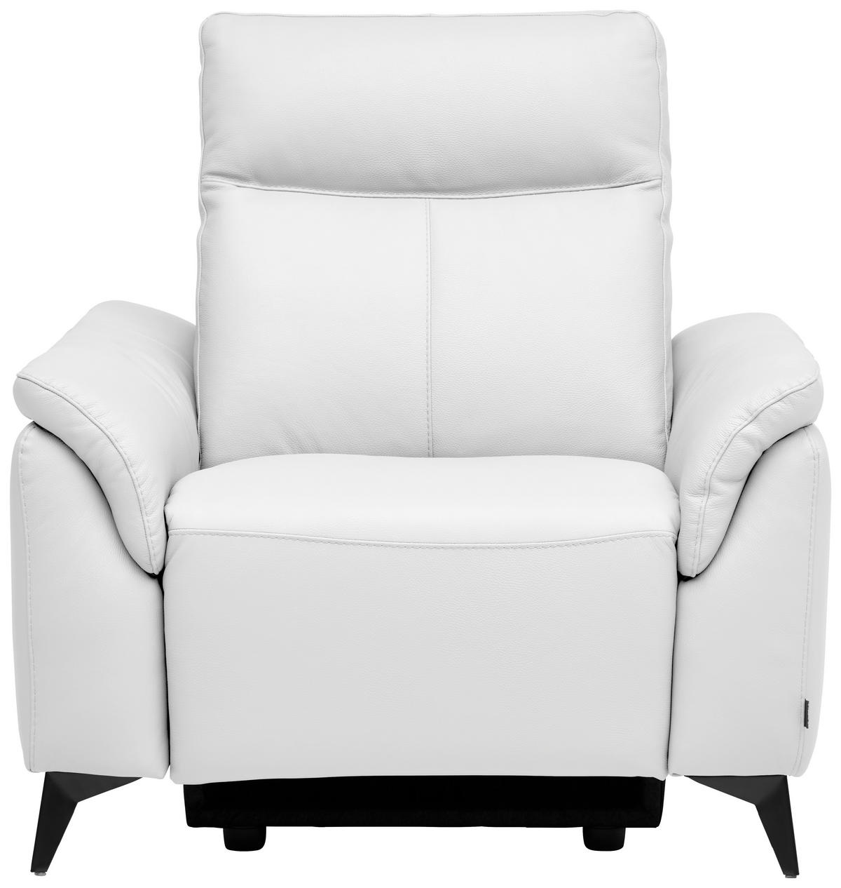 KŘESLO, kůže, bílá - bílá/černá, Design, kov/kůže (107/105/98cm) - Emilio Belluti