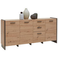 SIDEBOARD  in 187/86/41 cm  - Eiche Artisan/Grau, Design, Holzwerkstoff/Kunststoff (187/86/41cm) - Hom`in