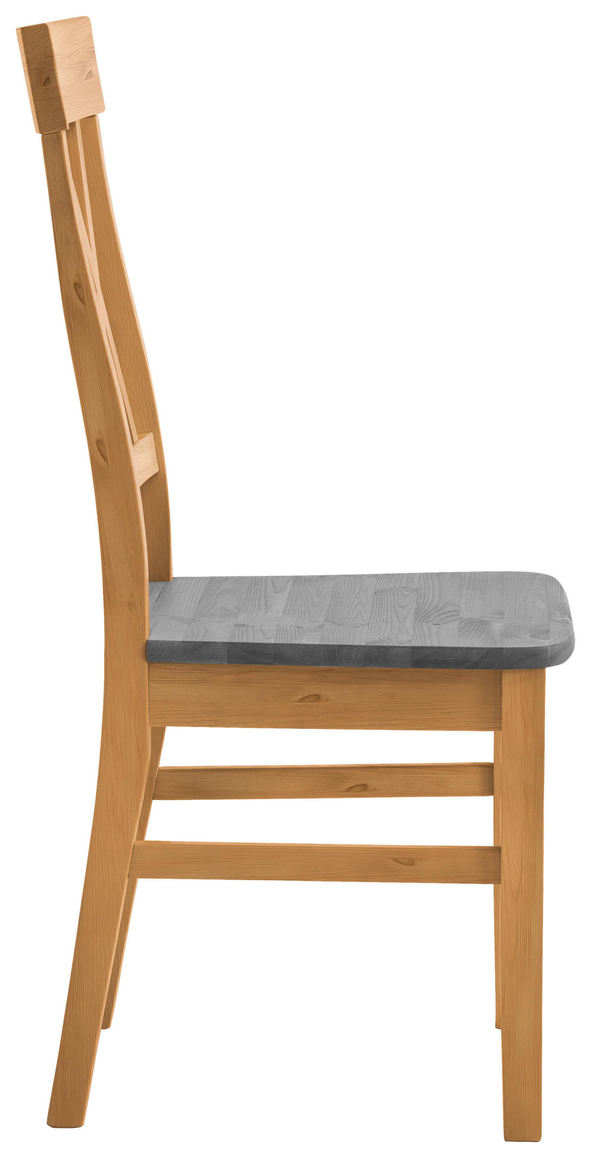 STUHL Laugenfarbig, Grau Kiefer massiv  - Laugenfarbig/Grau, ROMANTIK / LANDHAUS, Holz (45/94/43cm) - Boxxx