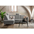 ECKSOFA in Chenille Graphitfarben  - Schwarz/Graphitfarben, MODERN, Holz/Textil (184/241cm) - Carryhome