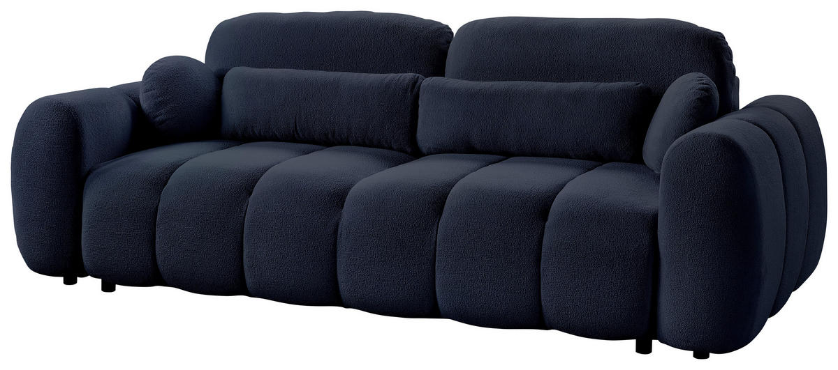 SCHLAFSOFA  mit Webstoff Dunkelblau  - Schwarz/Dunkelblau, KONVENTIONELL, Kunststoff/Textil (262/93/117cm) - Carryhome