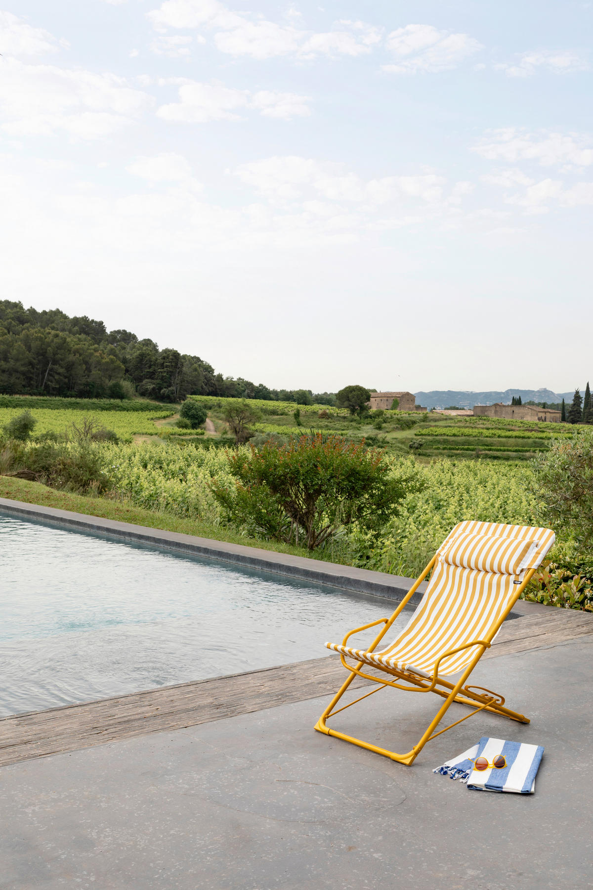 STRANDSTUHL Stahl Gelb, Weiß  - Gelb/Weiß, Basics, Kunststoff/Metall (60/91/83cm) - Lafuma Mobilier