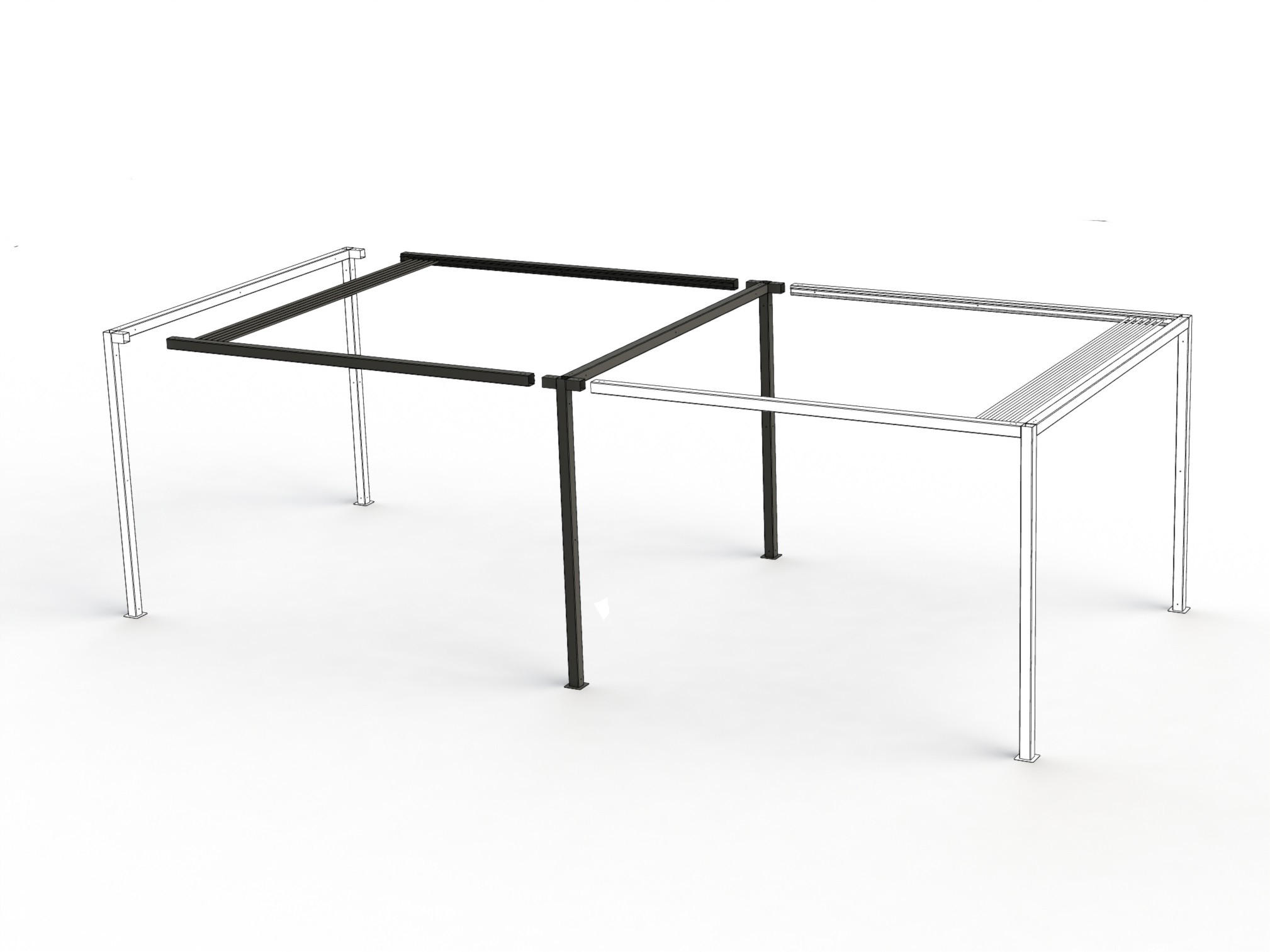 PAVILLON-ERWEITERUNG 315,2/217,6/307,6 cm Aluminium  - Anthrazit, Basics, Metall (315,2/217,6/307,6cm) - Siena Garden