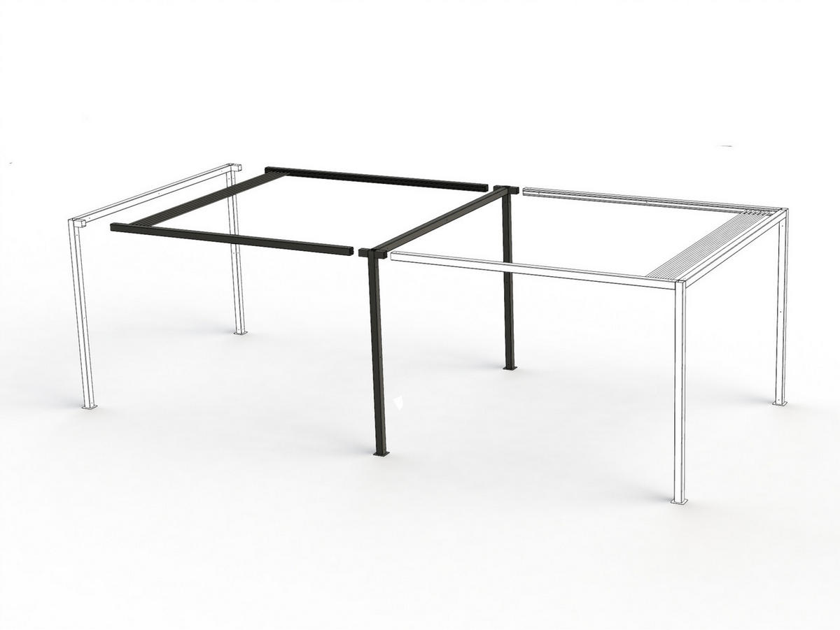 PAVILLON-ERWEITERUNG 315,2/217,6/307,6 cm Aluminium  - Anthrazit, Basics, Metall (315,2/217,6/307,6cm) - Siena Garden