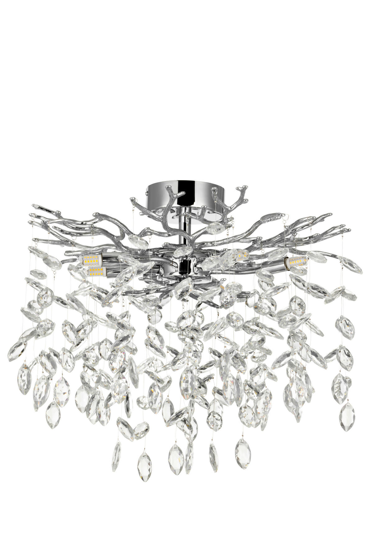 STROPNÍ SVÍTIDLO, 49/43 cm  - čiré, Konvenční, kov/sklo (49/43cm) - Glandor