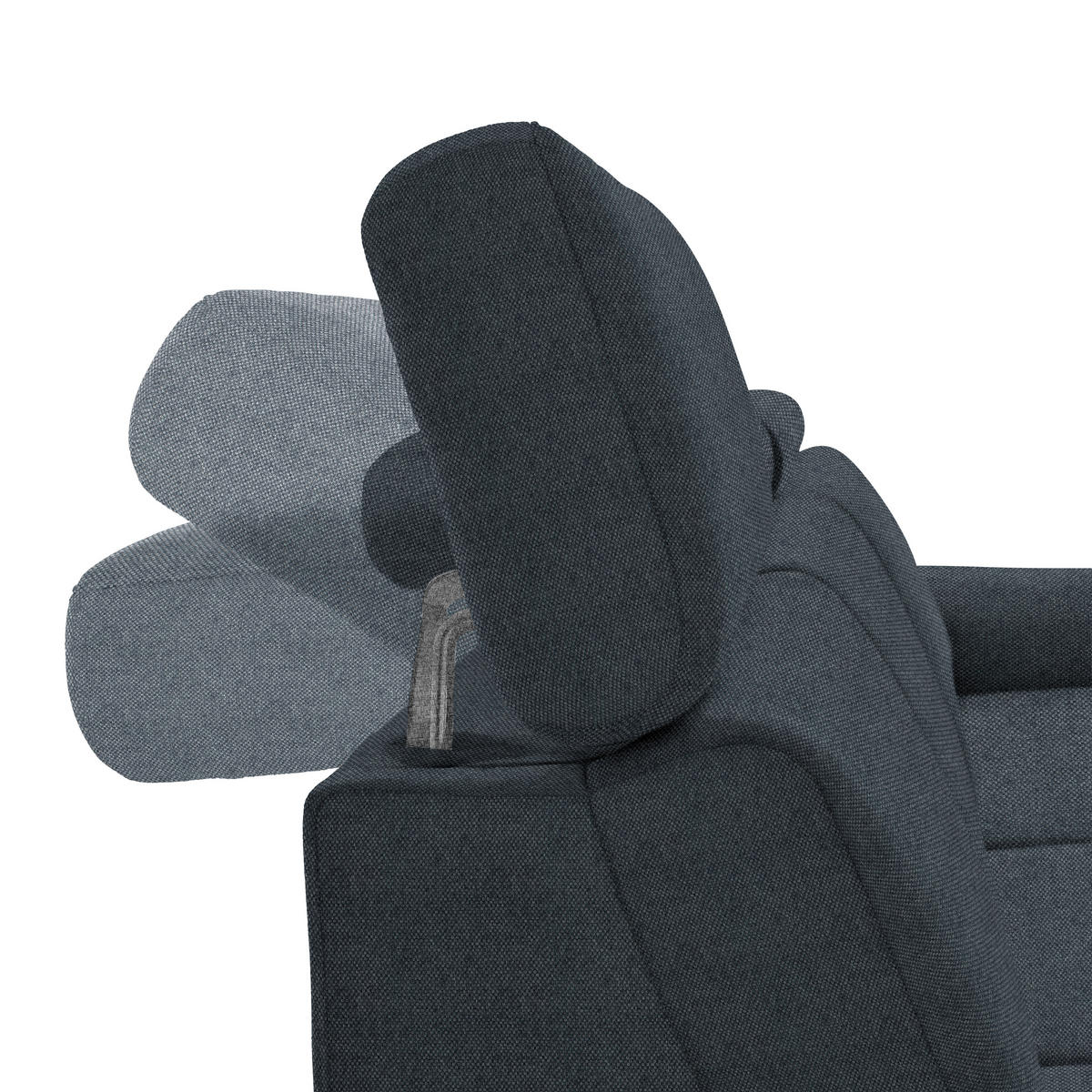 ECKSOFA in Flachgewebe Anthrazit  - Anthrazit/Schwarz, Konventionell, Textil/Metall (304/182cm) - Pure Home Comfort