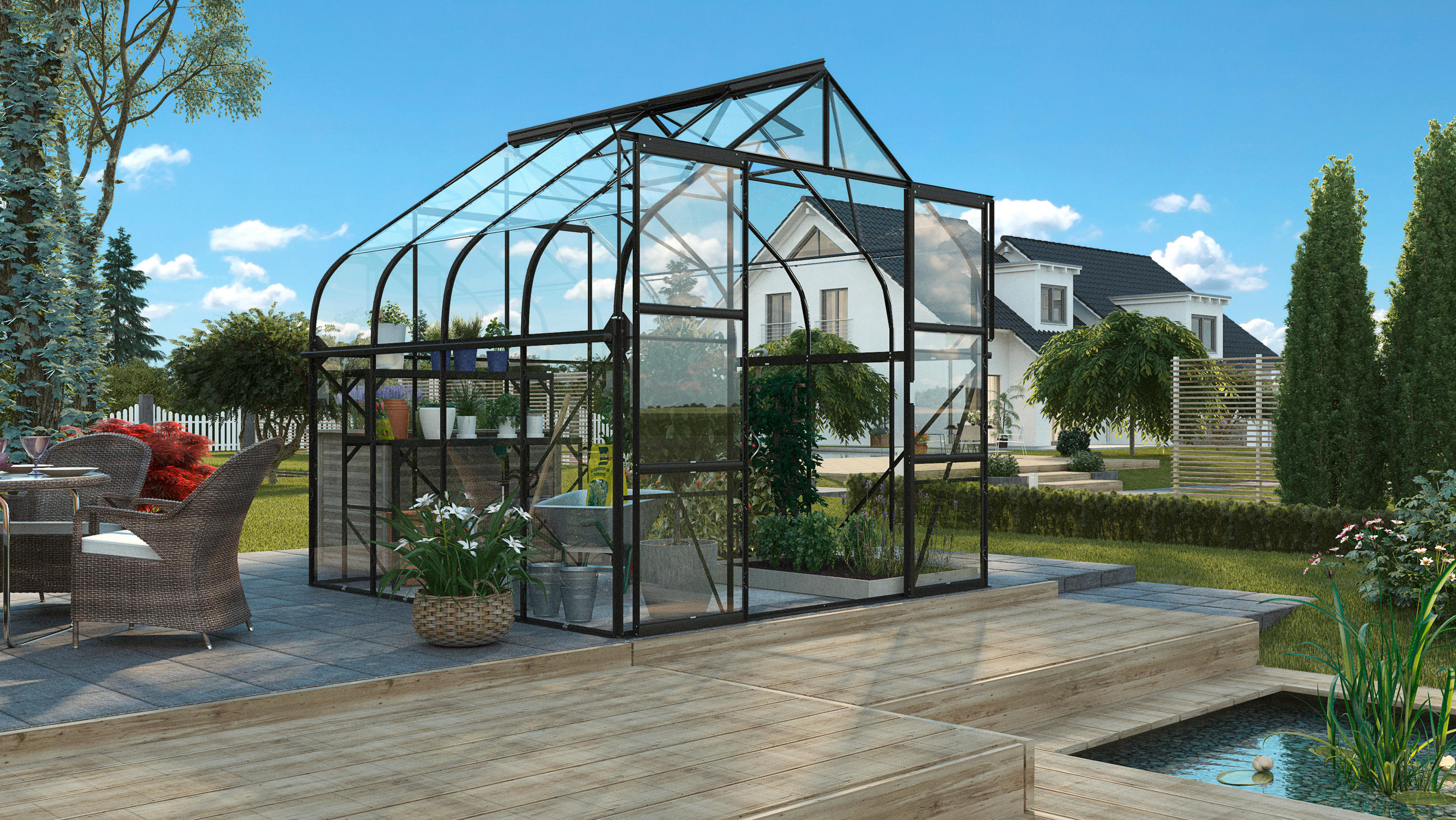 Gewächshausbausatz Diana 6700 Esg3mm, Schwarz Set