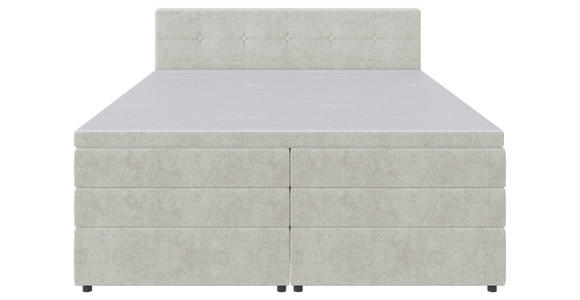 BOXSPRINGBETT 200/200 cm,  in Creme, Bettkasten, Topper, Matratzen, H3 = fest  - Creme/Schwarz, KONVENTIONELL, Kunststoff/Textil (200/200cm) - Carryhome
