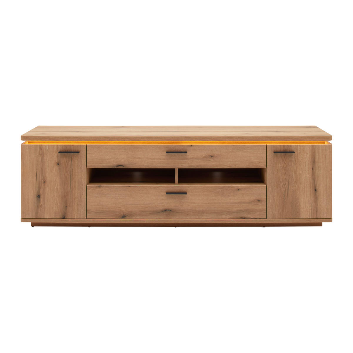TV-ELEMENT barve hrasta  - barve hrasta/antracit, Natur, kovina/leseni material (150/81/44cm) - Hom`in
