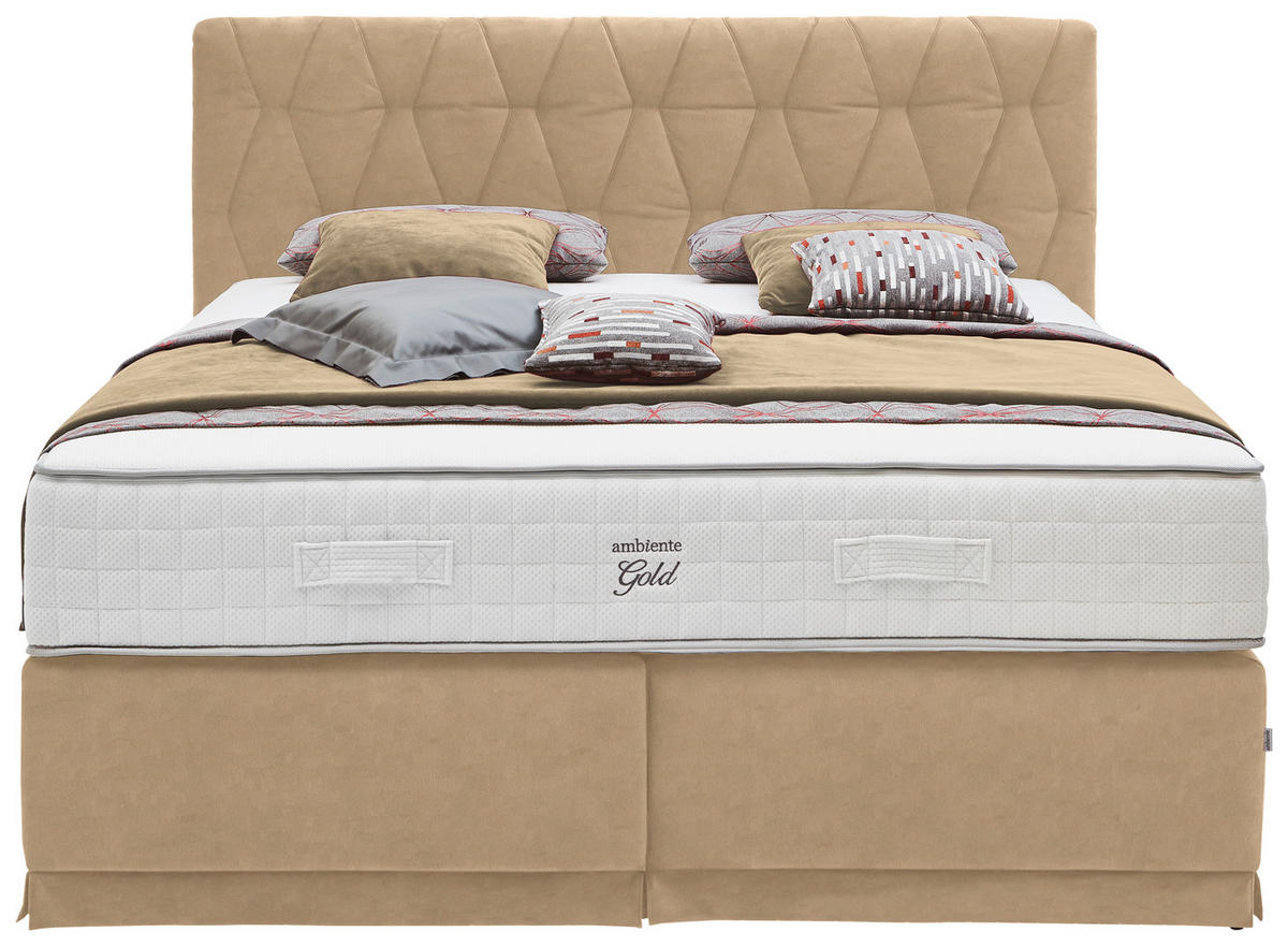 BOXSPRINGBETT 180/200 cm  in Beige  - Beige, Konventionell, Textil (180/200cm) - Ambiente