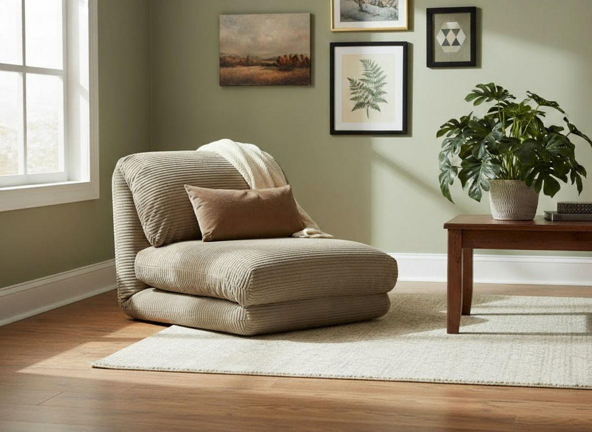 SCHLAFSESSEL  in Cord Braun  - Braun, Design, Textil/Metall (78/58/82cm) - Livetastic