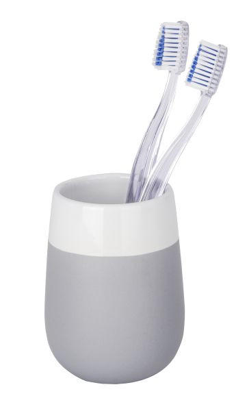 ZAHNPUTZBECHER MALTA  - Weiß/Grau, Basics, Keramik (8/11cm) - Wenko