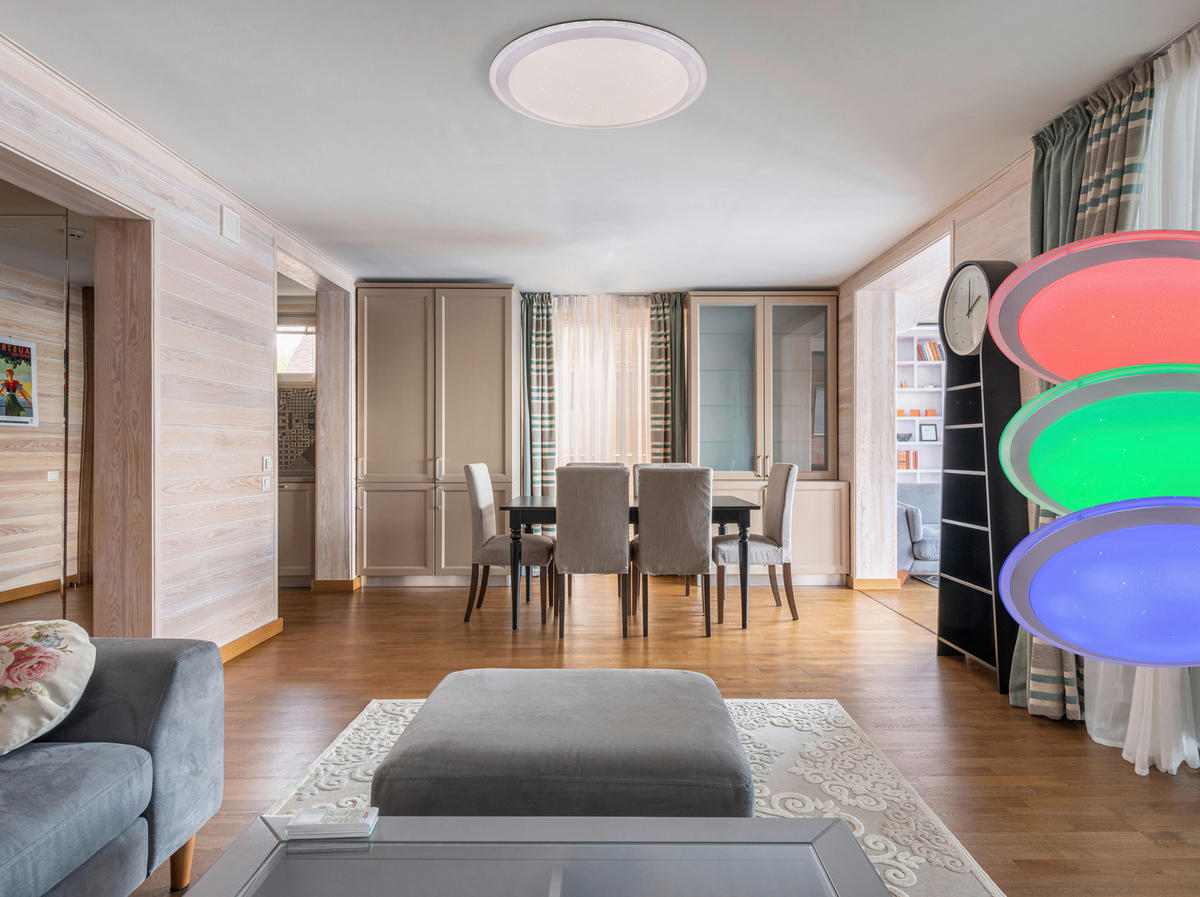 LED-DECKENLEUCHTE Carry 53/8,3 cm  - Klar/Silberfarben, Design, Kunststoff/Metall (53/8,3cm) - Globo