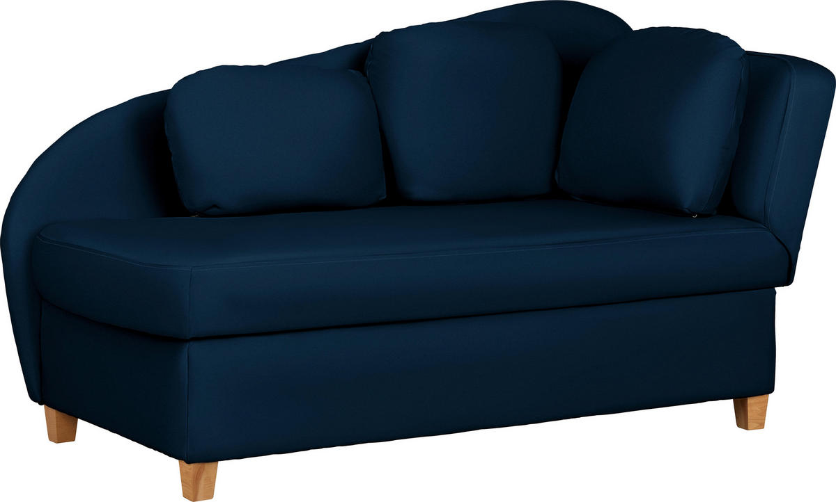 LIEGE in Chenille, Flachgewebe Dunkelblau  - Dunkelblau, Lifestyle, Holz/Textil (180/97/85cm) - Novel