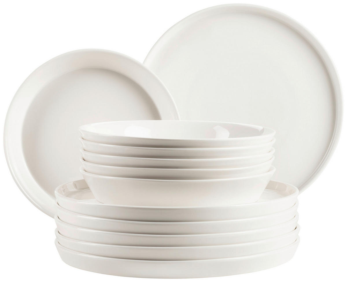 TAFELSERVICE Sita 12-teilig  - Weiss, Trend, Keramik - Mäser