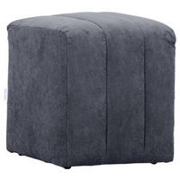 HOCKER in Textil Dunkelgrau  - Dunkelgrau/Schwarz, Design, Kunststoff/Textil (43/50/43cm) - Novel