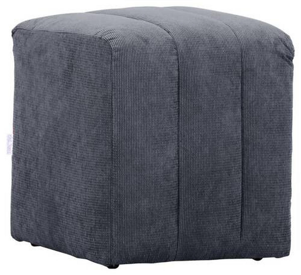 HOCKER in Textil Dunkelgrau  - Dunkelgrau/Schwarz, Design, Kunststoff/Textil (43/50/43cm) - Novel