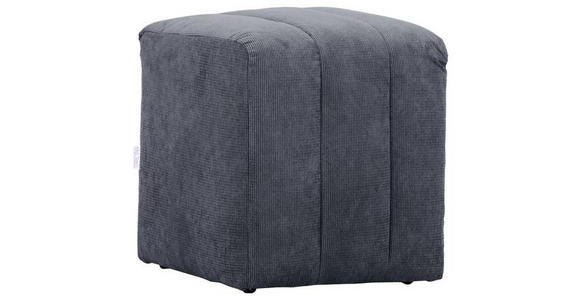 HOCKER in Textil Dunkelgrau - Dunkelgrau/Schwarz, Design, Kunststoff/Textil (43/50/43cm) - Novel