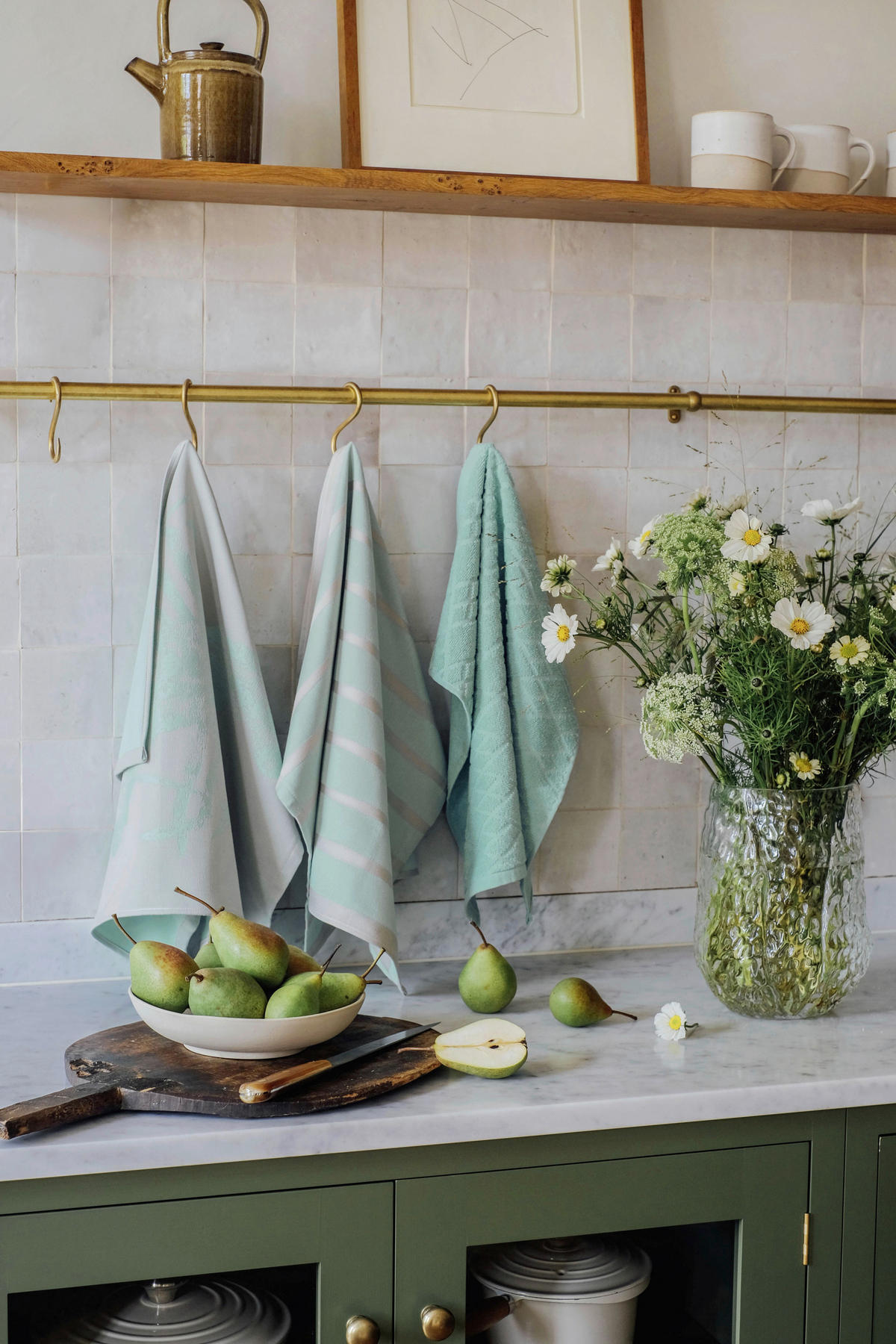 SADA UTĚREK 3dílné - zelená, Basics, textil (50/70cm) - Vossen