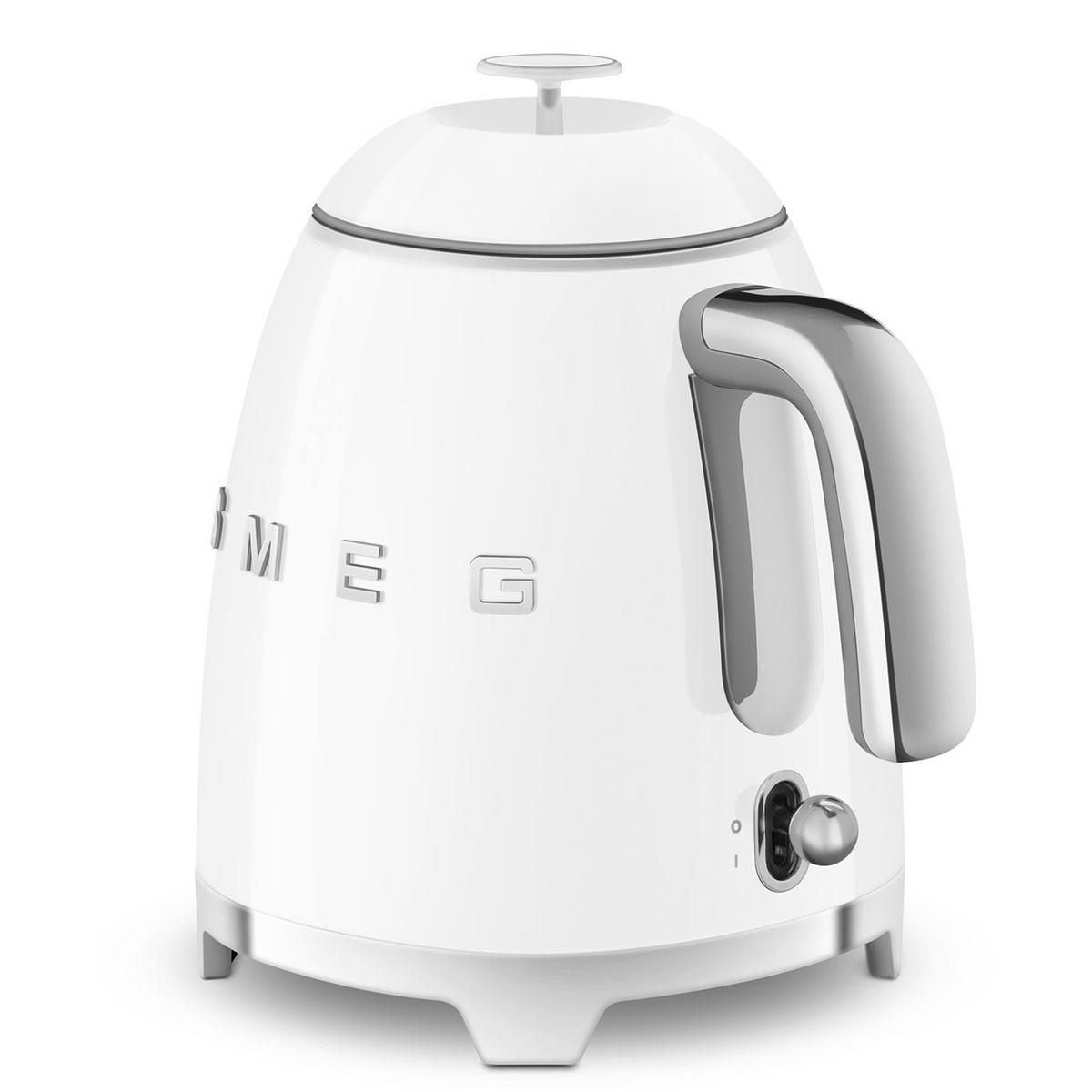 WASSERKOCHER 0,8 l  - Weiß Hochglanz, Design, Metall (22,3/24,8/17,1cm) - SMEG