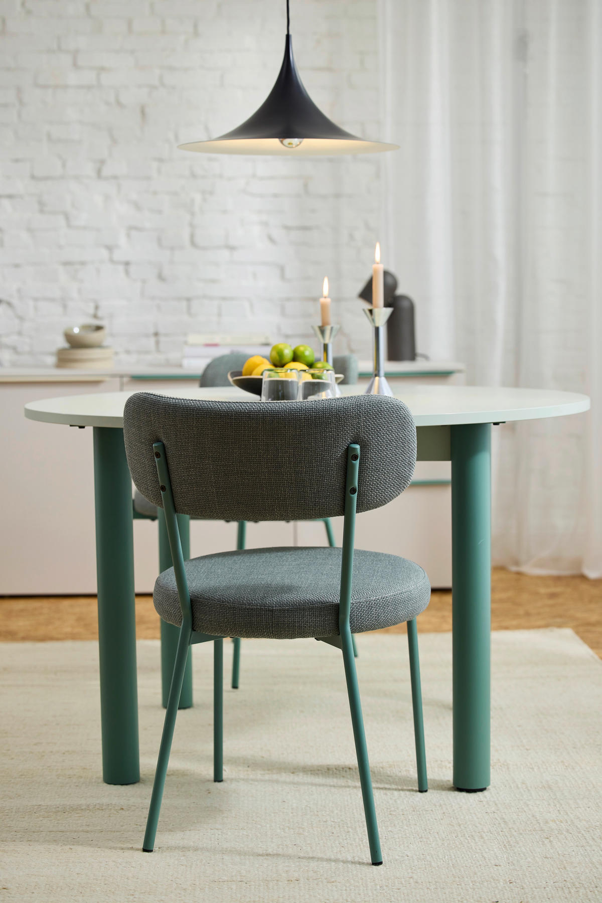 STUHL Webstoff Graugrün  - Graugrün, Basics, Textil/Metall (50/81,5/59cm) - Tom Tailor