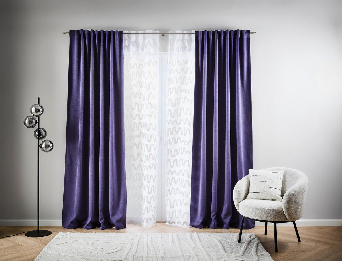 FERTIGVORHANG  blickdicht   135/245 cm  - Lila, Basics, Textil (135/245cm) - Esposa