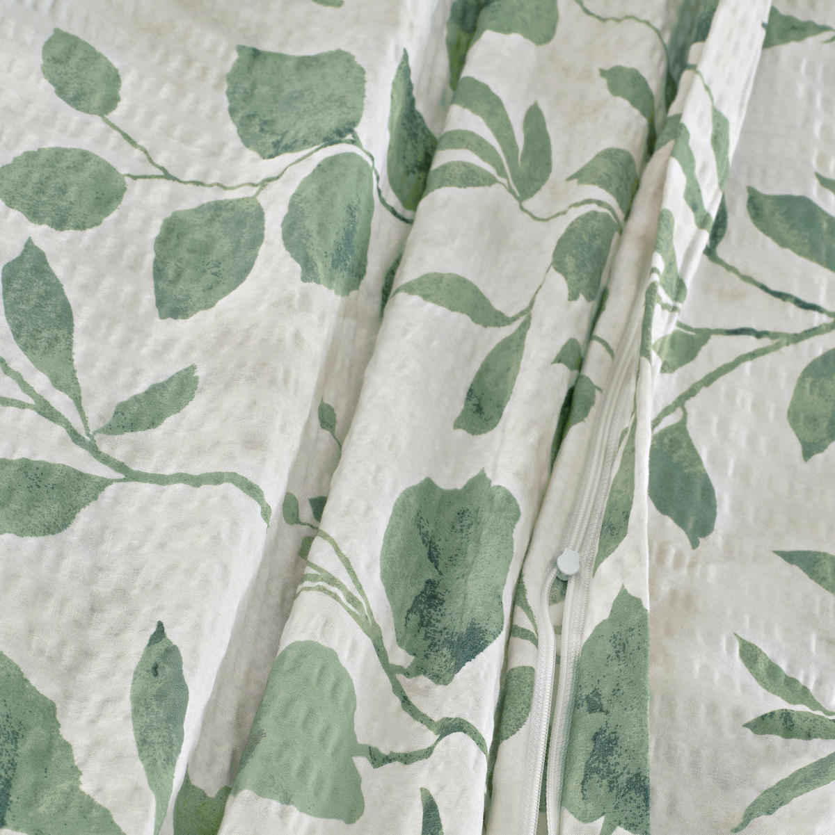 BETTWÄSCHE 4-teilig Seersucker 135/200 cm  - Salbeigrün, Basics, Textil (135/200cm) - Florella