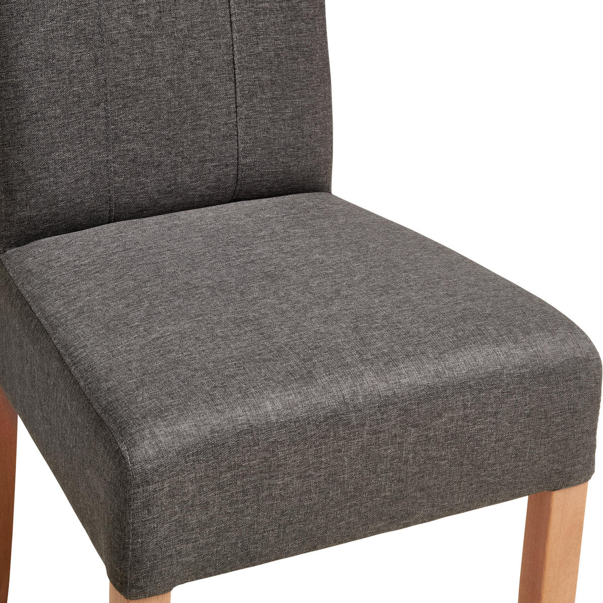 STUHL Webstoff Grau Buche massiv  - Naturfarben/Grau, MODERN, Holz/Textil (46/101/62cm) - Livetastic