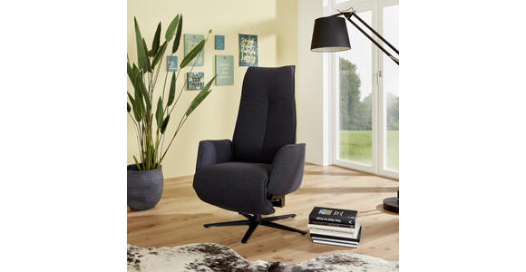 RELAXSESSEL in Textil Dunkelblau - Anthrazit/Dunkelblau, Design, Textil/Metall (71/114/84cm) - Johann Jakob