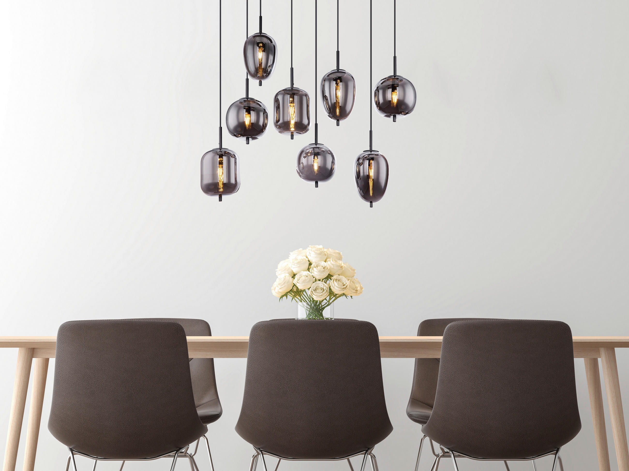 HÄNGELEUCHTE 94/34/120 cm    - Schwarz, Basics, Glas/Metall (94/34/120cm) - Globo