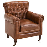 SESSEL in Echtleder Braun  - Braun, LIFESTYLE, Leder/Holz (84/88/83cm) - Landscape