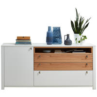 COMODĂ CU UșI 192/90/47 cm  - culoare nichel/culoare lemn fag, Basics, metal/lemn (192/90/47cm) - Cantus