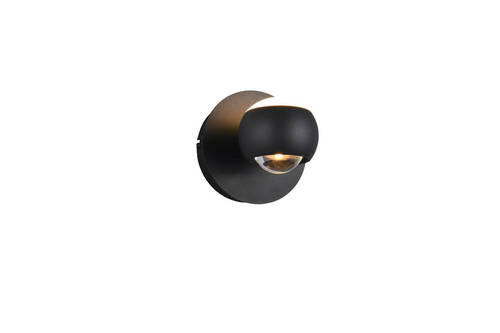 NÁSTĚNNÉ LED SVÍTIDLO, 14/16 cm  - černá/průhledné, Konvenční, kov/plast (14/16cm) - Musterring