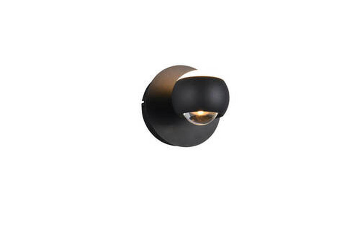 NÁSTĚNNÉ LED SVÍTIDLO, 14/16 cm  - černá/průhledné, Konvenční, kov/plast (14/16cm) - Musterring