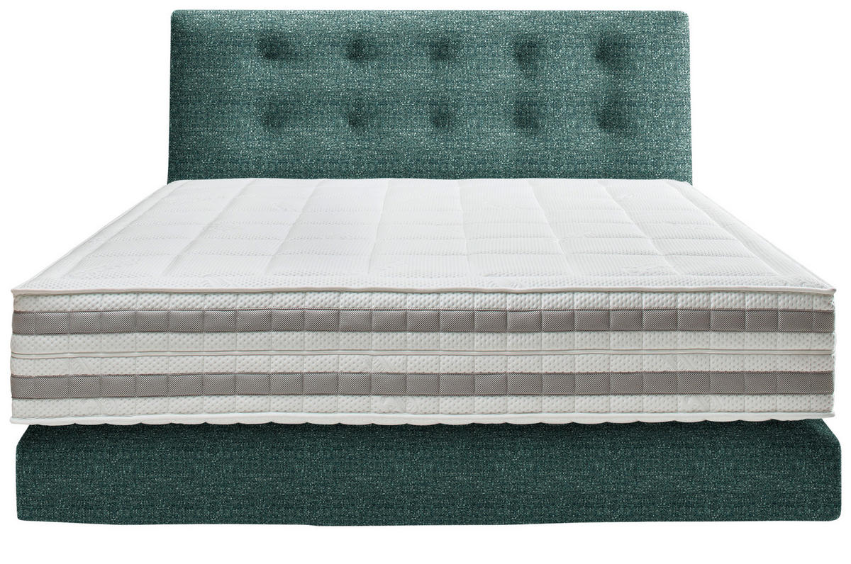 BOXSPRINGBETT 160/200 cm  in Grün  - Grün, KONVENTIONELL, Holz/Textil (160/200cm) - Dieter Knoll