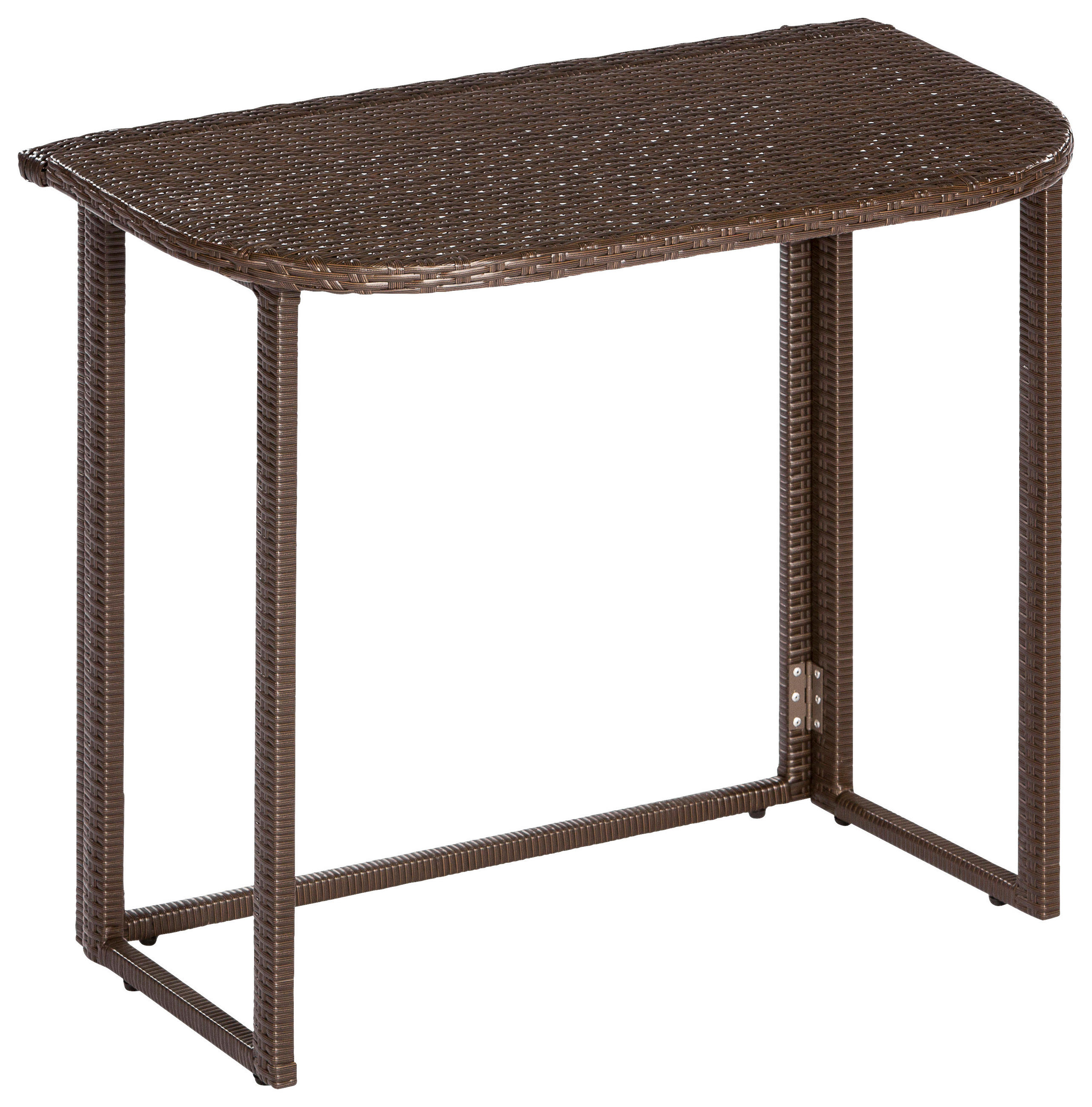 GARTENTISCH 90/50/75 cm Metall, Kunststoff rechteckig  - Braun, KONVENTIONELL, Kunststoff/Metall (90/50/75cm) - Gardenson